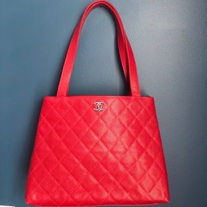 Gorgeous Red Quilted Leather Chanel Handbag
